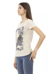 Beige Cotton Women's T-Shirt